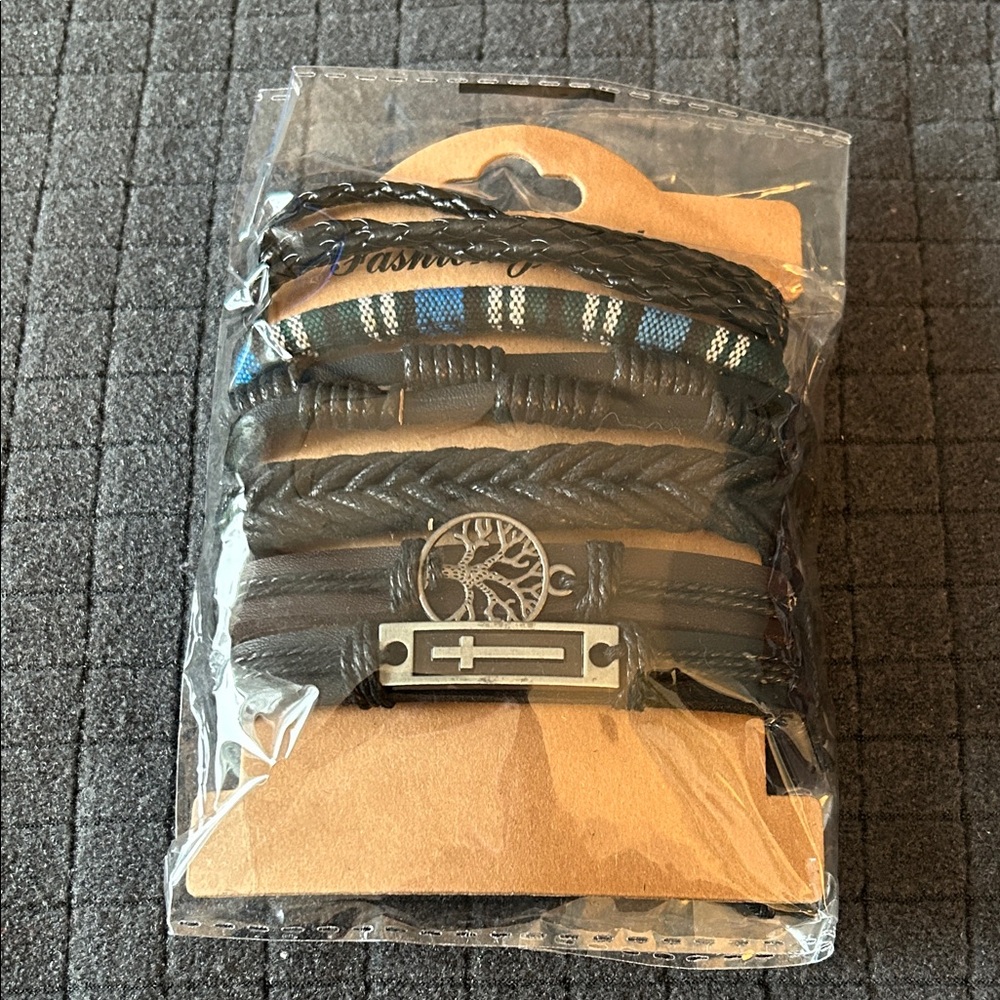 Black and Blue Men's Bracelet Set